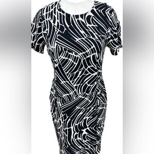 Enfocus Studio Black and White Abstract Dress